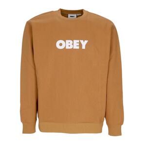 OBEY Bold Crew Premium Fleece Mens Crewneck Sweatshirt Brown sugar size S